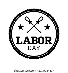 Happy Labor Day banner isolated on white background