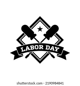 Happy Labor Day banner isolated on white background