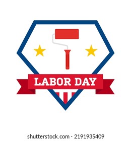 Happy Labor Day banner isolated on white background