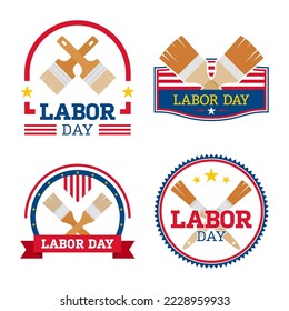 Happy Labor Day banner isolated on white background