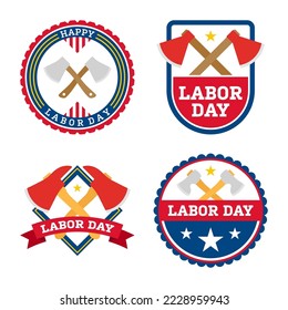 Happy Labor Day banner isolated on white background