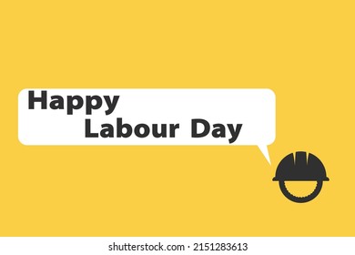 Happy Labor Day banner on yellow background. Design template. Vector illustration