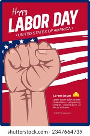 Happy Labor Day banner Perfect for social media post, brochure and poster. Vector illustration.