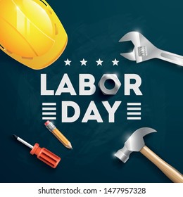 Happy Labor Day banner, poster. Design template. Vector illustration