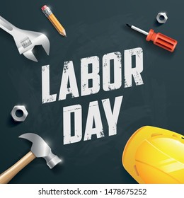 Happy Labor Day banner, poster. Design template. Vector illustration