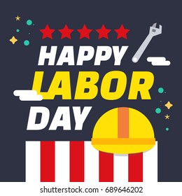 Happy labor day. Labor day banner template. American labor day wallpaper. Vector illustration.