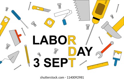 Happy Labor Day banner. Vector illustration. 