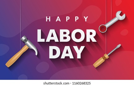 Happy Labor Day banner. Vector illustration