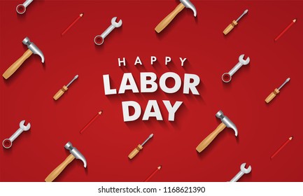 Happy Labor Day banner. Vector illustration. Eps 10