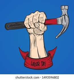 Happy Labor Day banner. Vector illustration.
