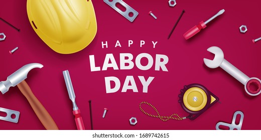 Happy Labor Day banner. Vector illustration. Eps 10