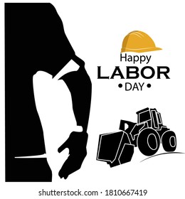 Happy Labor day banner vector illustration on blue color background.