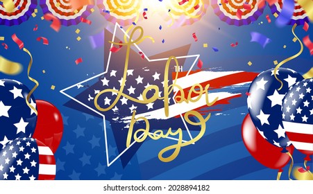 Happy Labor day banner,vector illustration  american patriotic background