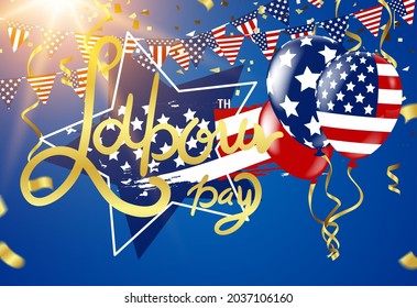 Happy Labor day banner,vector illustration  american patriotic background