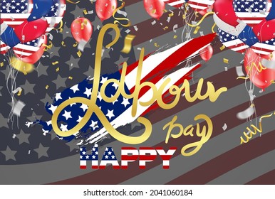 Happy Labor day banner,vector illustration  american patriotic background