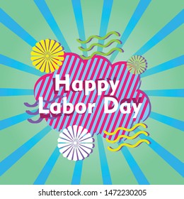 Happy labor day, beautiful greeting card background or banner with retro theme. design illustration