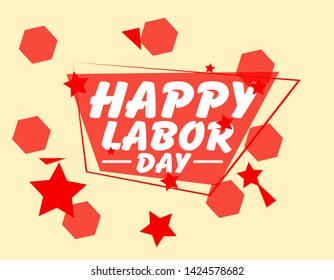 happy labor day, beautiful red label for summer