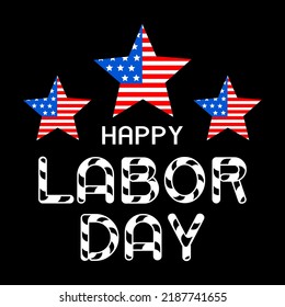 Happy Labor Day With Black Background. Vector design for t shirt, Mechandise, Sticker, banner, etc