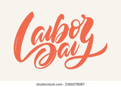 happy labor day calligraphy hand lettering vector art illustration