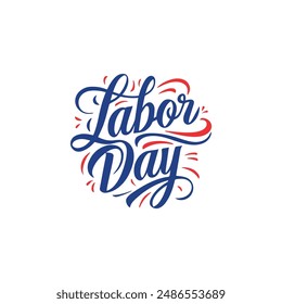 Happy Labor Day Calligraphy vector illustration design template usa color theme for shirts, websites, and apps.