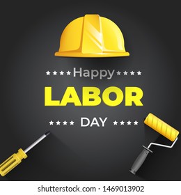 Happy Labor Day card. Ad concept. Design template. Vector illustration