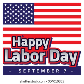 Happy labor day card design, vector