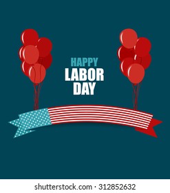 Happy Labor day card design, vector illustration.