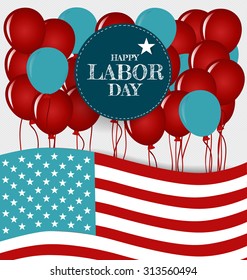 Happy Labor day card design, vector illustration.