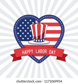 Happy labor day card Man head faceless with sport headband scribble