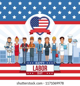 Happy labor day card Man head faceless with sport headband scribble