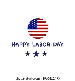 Happy Labor Day card on white background.
