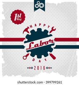 Happy Labor Day card. Vector illustration.