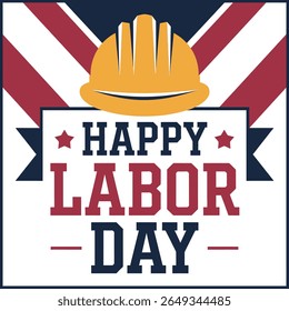 happy Labor Day celebration banner, USA national holiday. - Vector illustration