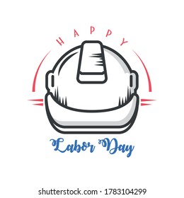 happy labor day celebration, helmet vector illustration design