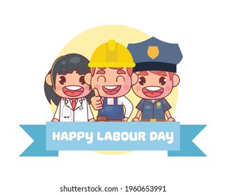 Happy Labor Day Celebration Premium Vector
