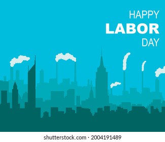 Happy Labor Day Cityscape Flat