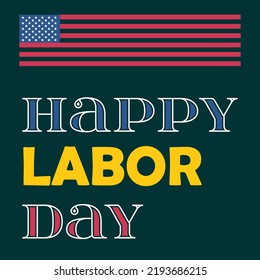 Happy Labor Day Colorful Vector Design.