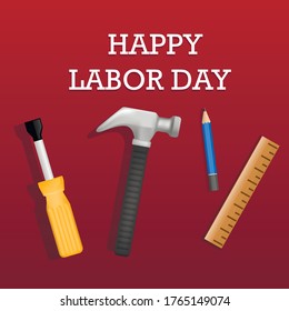 Happy labor day concept background. Realistic illustration of happy labor day vector concept background for web design