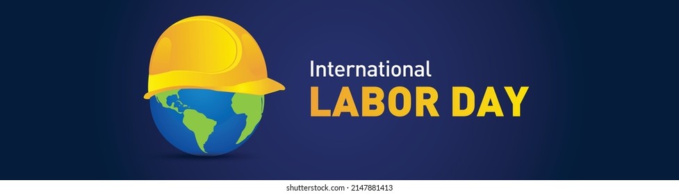 Happy Labor Day concept Banner vector illustration. 1st May- International labor day concept. Labor safety and right at Workplace. World Day for Safety and Health at Work concept. 
