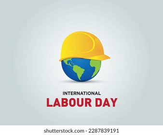 Happy Labor Day concept Banner vector illustration. 1st May- International labor day concept. Labor safety and right at Workplace. World Day for Safety and Health at Work concept. 