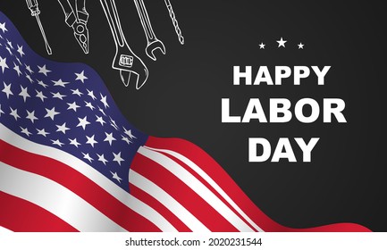 Happy Labor day. Construction tools. design illustration