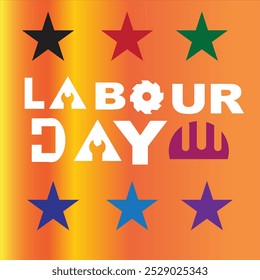 Feliz Día del Trabajo. Concepto de diseño de logotipo creativo.