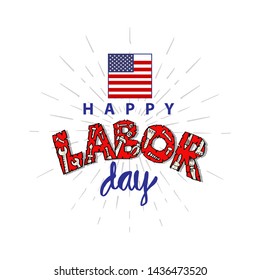 Happy labor day design poster.