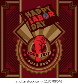 Happy Labor Day. Design template. Vector illustration.