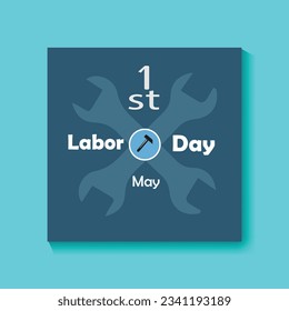 Feliz Día del Trabajo. Plantilla de diseño. Ilustración del vector