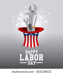Happy labor day design, vector illustration eps 10.