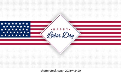 
Happy Labor Day emblem letter on the american flag background