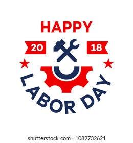 Happy Labor day emblem, vector illustration template for banner, website and prints.