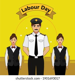 Feliz Día del Trabajo. Concepto de ilustración vectorial plana para banner, afiche, diseño.
