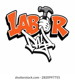 Happy Labor Day Graffiti StyleTag Bold 
